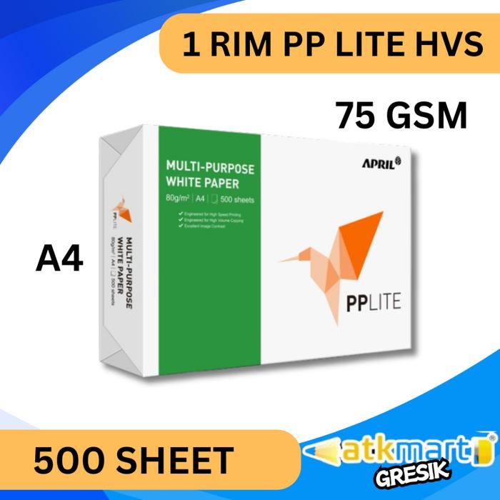 

Kertas HVS A4 75 Gram PP LITE HVS 1 Rim 500 Lembar Kertas Fotocopy Print Fotokopi Tebal Premium