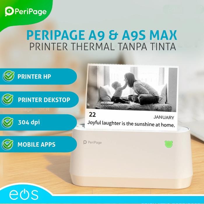 Printer thermal tanpa tinta Peripage A9 A9pro & A9s Max 304 dpi