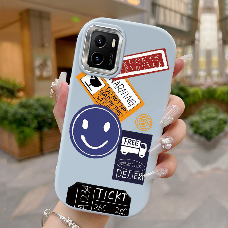 Casing Hp Untuk VIVO Y15s Y15a Y15c Y01 Case Casing tas emosi senyum HP Kesing Ponsel Softcase Silik