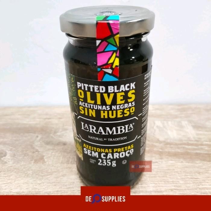 

Gdh La Rambla Buah Zaitun Olive Hitam - Black Pitted Olives 235gr Spain