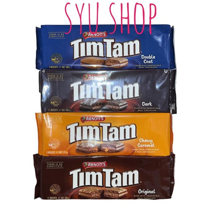 

Ger Arnotts timtam tim tam australia original classic dark double coat chocolate chewy caramel 175gr