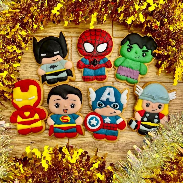 

Ger Cute Superheroes Cookies 10cm, Kukis Makanan Kering Manis