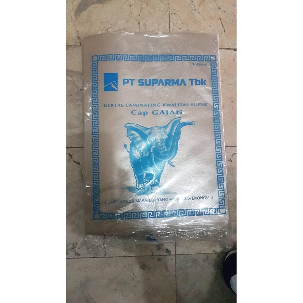 

Gdh Kertas Nasi coklat merk gajah uk 25 cm x 30 cm isi 250 lembar