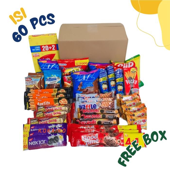 

Ger Hampers/Snack box/Paket Snack Kado isi 60 pcs Gift