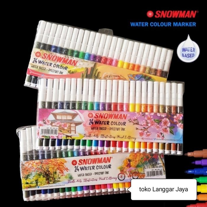

Snowman Water Colour Marker 200 Set Isi 24 Gratisongkir
