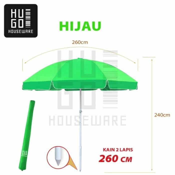 NEW PAYUNG JUALAN TENDA PAYUNG BULAT 260CM 2 LAPIS, JUMBO ANTI UV
