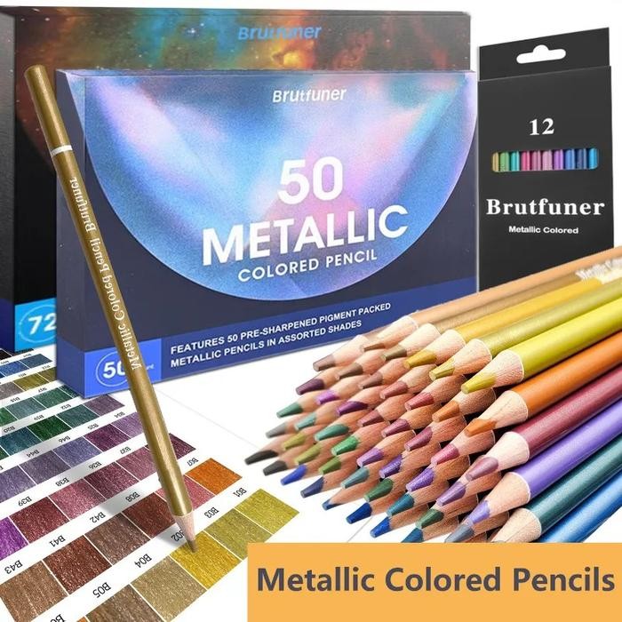 

Brutfuner Original Pensil Warna Metalik Isi 12 / 50 / 72 Colors Metallic Set Gratisongkir