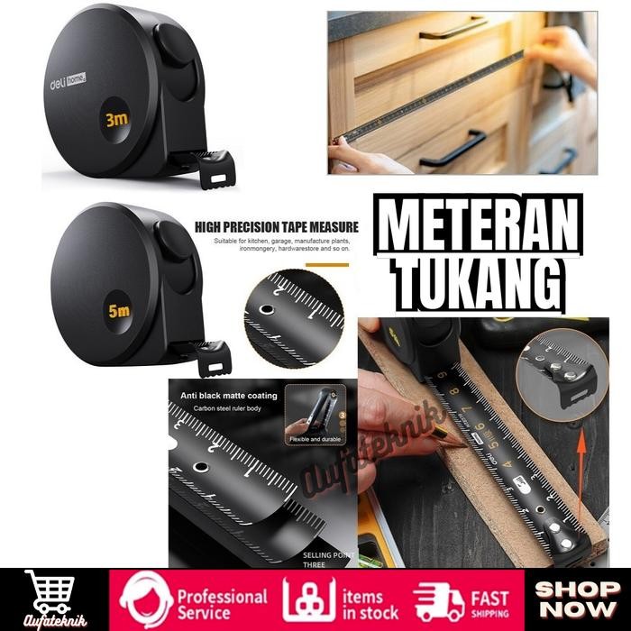 Meteran Tukang Measure Brand Deli Home / Measuring Tape Best Quality