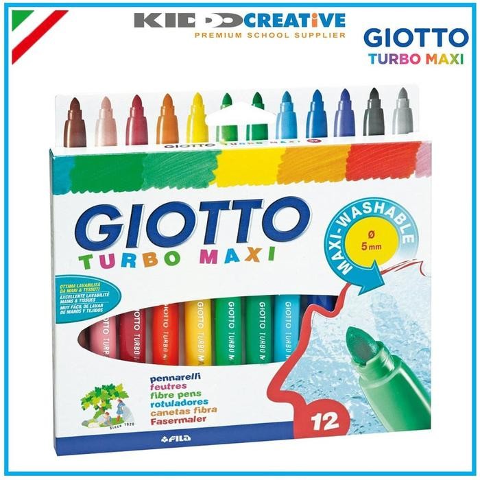 

Giotto Turbo Maxi Fibre Pens, 12 Color Gratisongkir