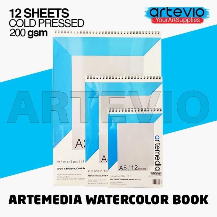 

Watercolor Paper Artemedia / Kertas Cat Air / Watercolor Sketchbook Gratisongkir