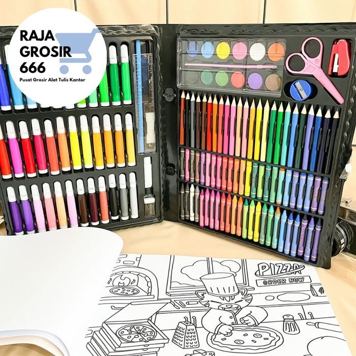 

Set Alat Mewarnai 150 Pcs Dan Buku Warna Centle Drawing Coloring Book Stationery Gratisongkir