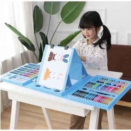 

[Ak] Crayon Anak Pengasah 208Pcs Set Alat Menggambar Melukis Anak-Anak Crayon Cat Air Pensil