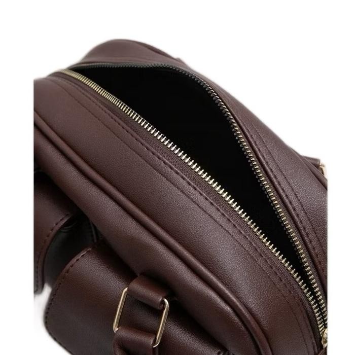 Leoni Bag - Tas Bahu Wanita Korea Hitam Kulit dengan Banyak Kantong Kualitas PREMIUM Totebag Cewek