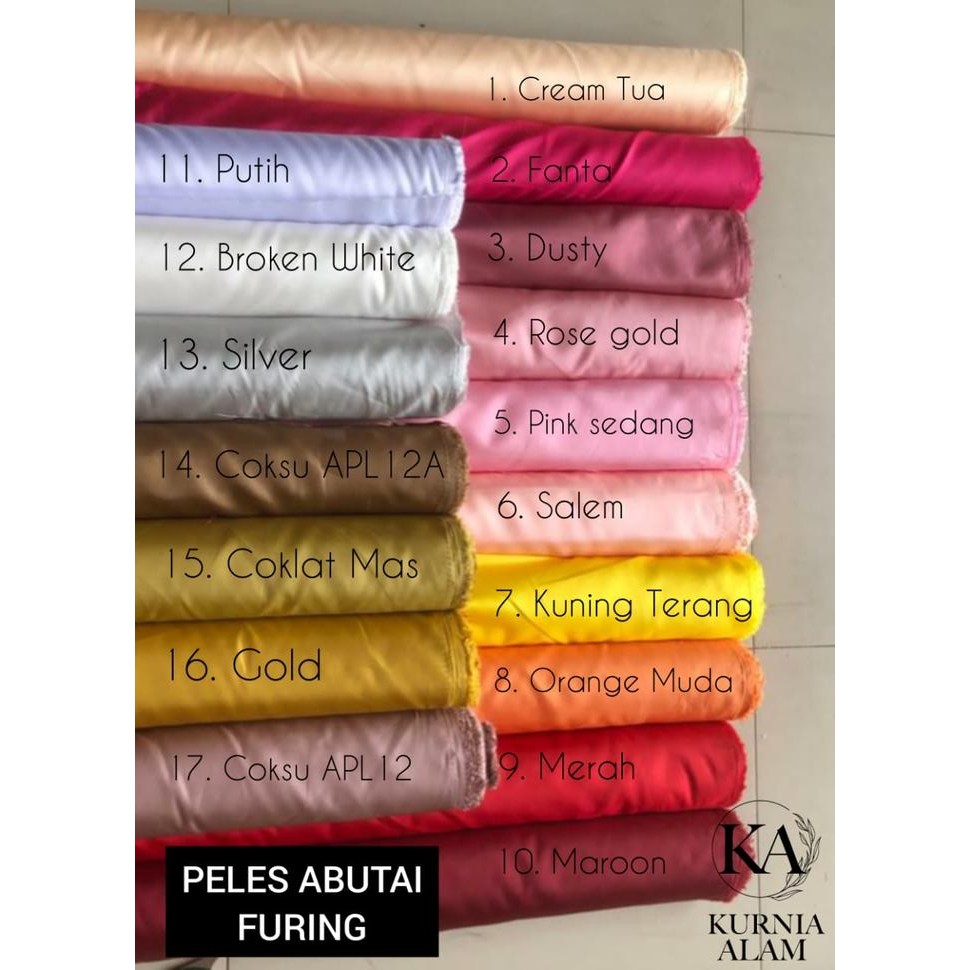 

KAIN PELES PALACE KAHATEX FURING ABUTAI SILK ROLL GULUNGAN LEBAR 150CM KODE 1044