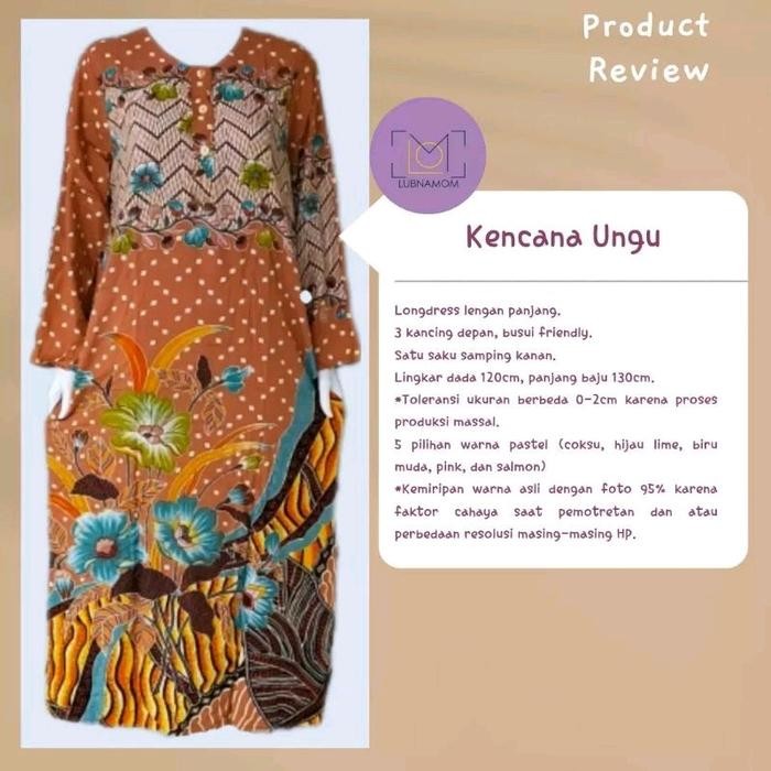 Longdress Kencana ungu Asli Label biru Lengan Panjang Ld 120 cm Pb 130 cm/Daster Panjang Semata kaki
