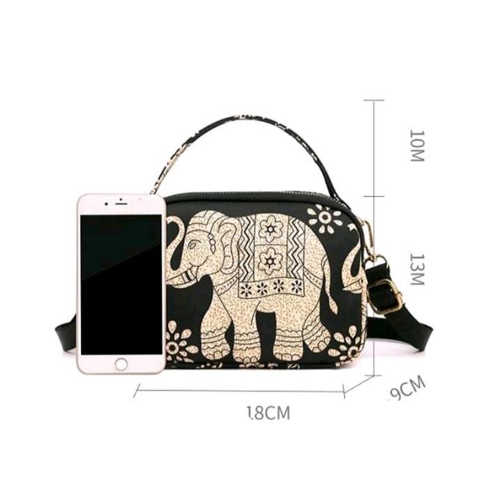 Tas selempang wanita chibao ory motif gajah