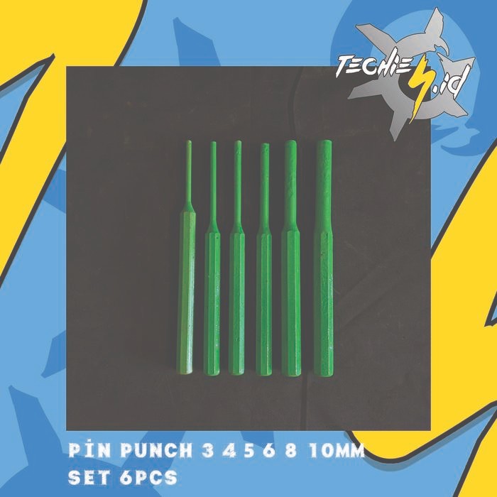 

Pin Punch Set 6Pcs - 3 4 5 6 8 10Mm