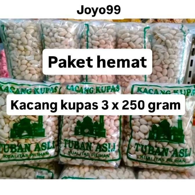 

Kacang Kupas 3 Bungkus Kemasan -+ 250 Gram - Snack Makanan Ringan - Food Camilan Cemilan Best Seller