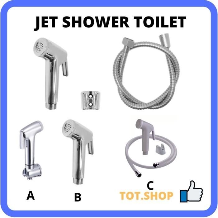 Set selang shower jet shower toilet kepala shower stainless