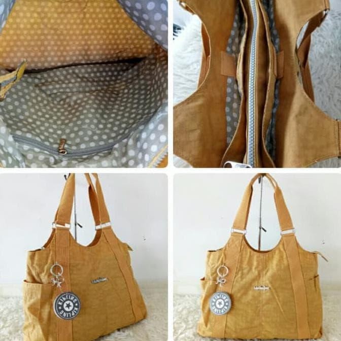 Kp138 Tas Tote Bag Wanita Kipling 3Ruang - Kuning