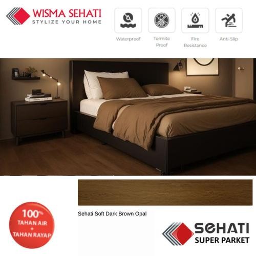 Sehati Super Parket Premium Flooring Soft Dark Brown Opal 1064-12