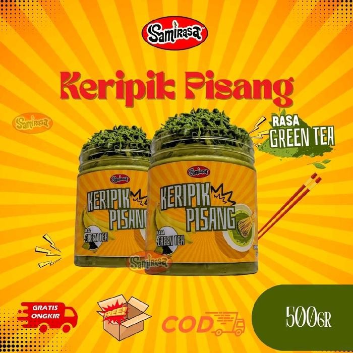 

Keripik Pisang Green tea SAMIRASA 2 Toples 500gr - [Makanan Manis Kripik Matcha Green tea Banana