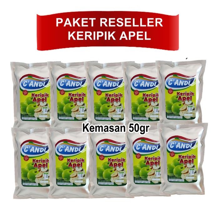 

PAKET RESELLER 10 KERIPIK BUAH APEL KEMASAN 50GR KERIPIK NANGKA APEL SALAK BUAH KERING SNACK VIRAL