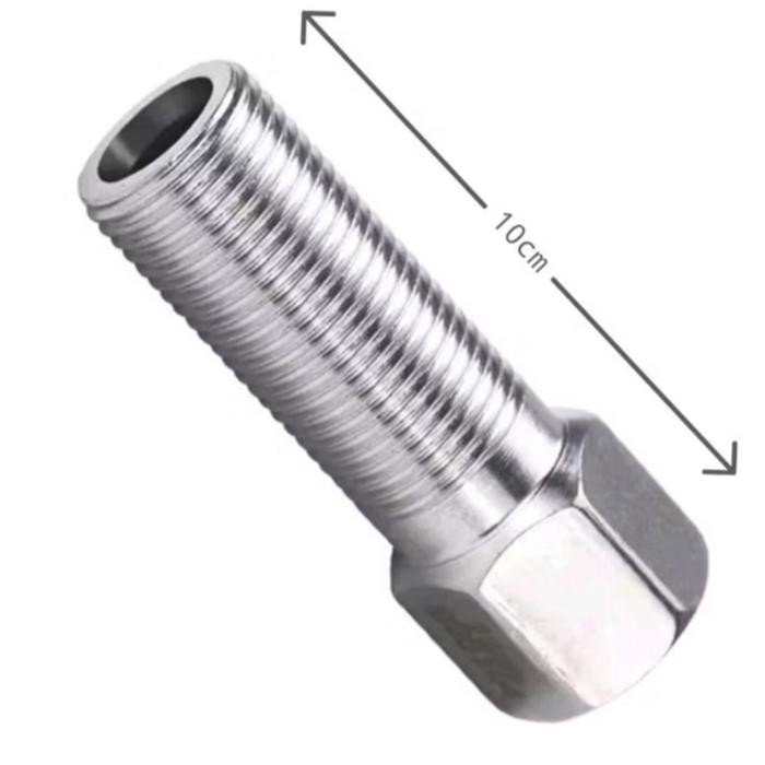 Sok kran drat panjang 10 cm stainless ukuran 1/2 inch drat luar dalam - sok sambungan kran air