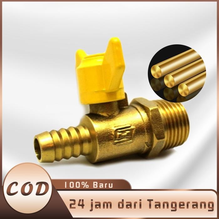 Kran Gas Kuningan 1/2 Inch Stop Kran Gas Drat Dalam Drat Luar
