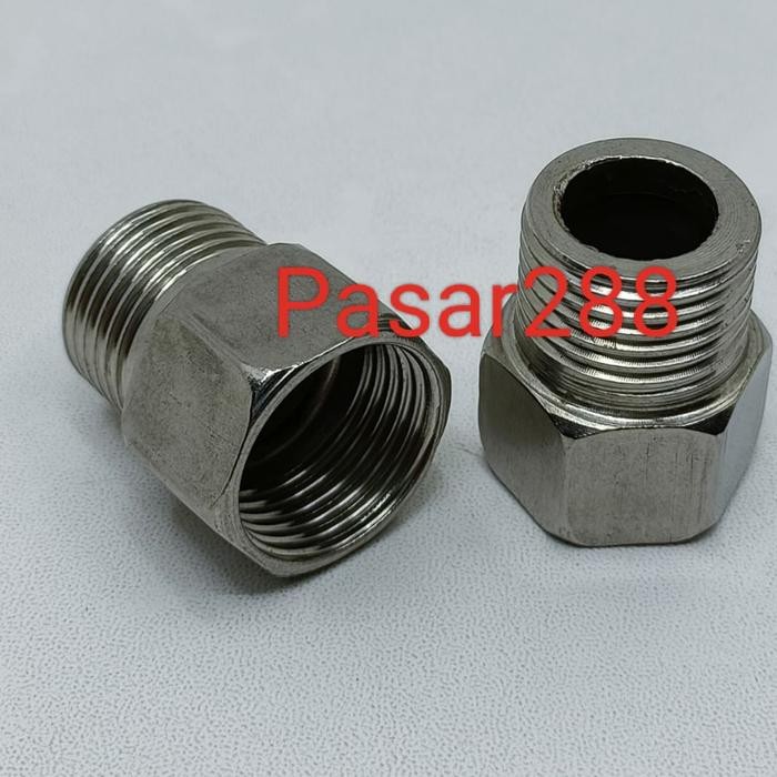 SOK STAINLESS 1/2 DRAT DALAM X 1/2 DRAT LUAR