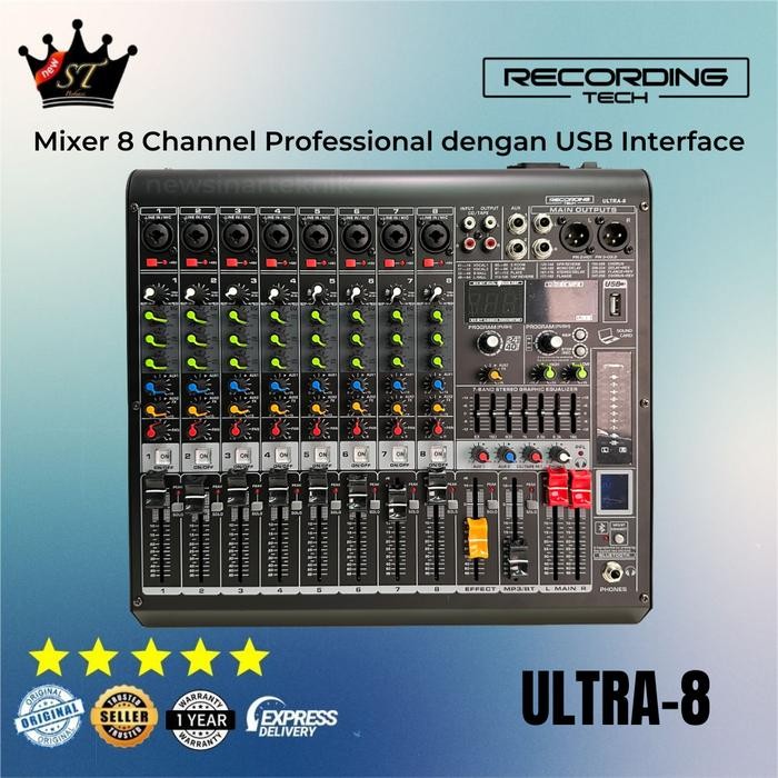 Recording Tech Ultra-8 Ultra8 Mixer Audio 8 Channel Soundcard USB