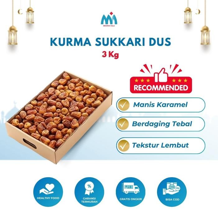 

New Kurma Sukari Dus 3 Kg Kurma Raja Basah Manis dan legit Original