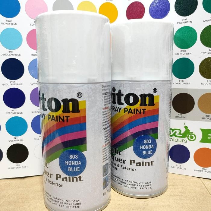 Diton Honda Blue 803 Biru Candy Candytone Transparan Cat Pilok Motor 300ml Pilox warna Biru Kendi