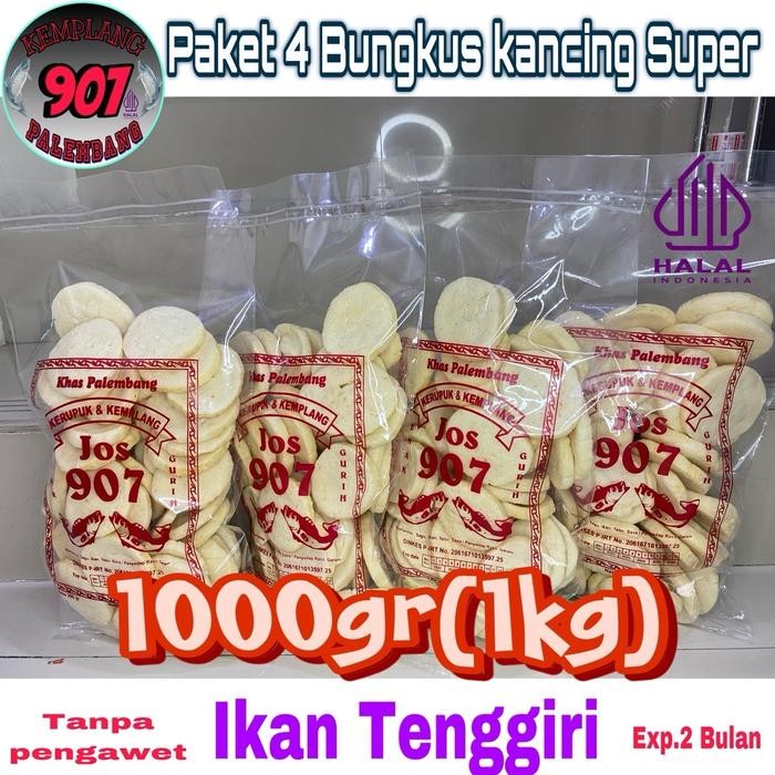 

SIAPKIRIM Paket 4 bungkus kemplang KANCING SUPER IKAN TENGGIRI makanan khas palembang setiap bungkus