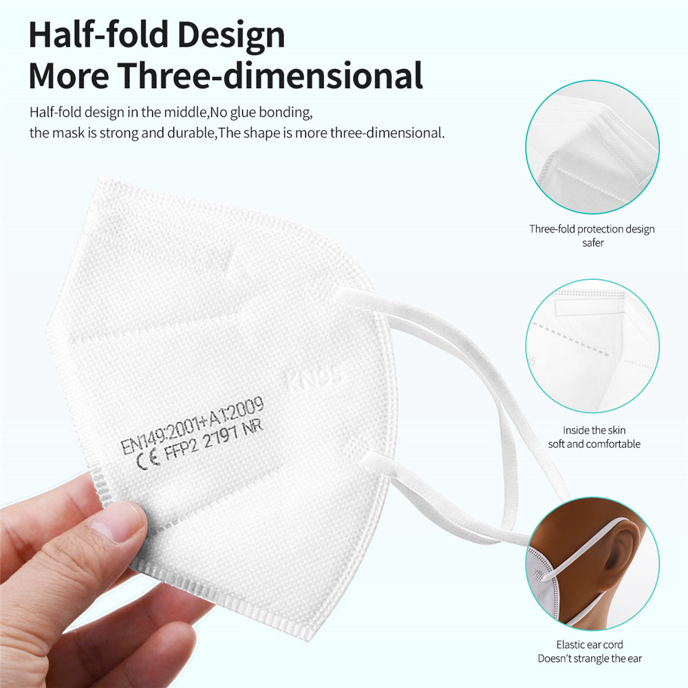 1-100PC FFP2 Mask CE Approved Protective Mask 5 Layer 95% Filter Respirator ffp2mask Disposable