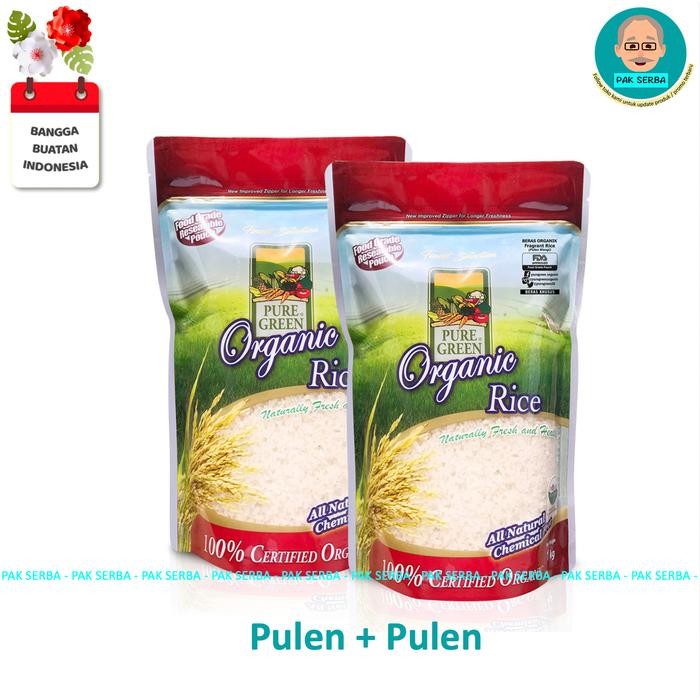 

Laura.Mart1 Beras Organik Pure Green Pulen Wangi Fragrant Rice (2 X 1Kg)