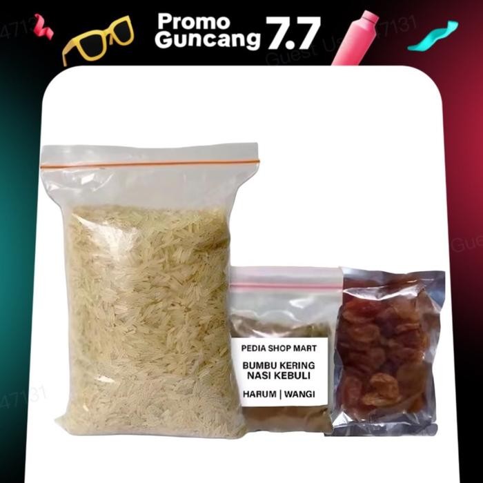 

Laura.Mart1 Beras Basmati 1Kg + Gratis Bumbu Kebuli & Kismis Organik Arabian Food