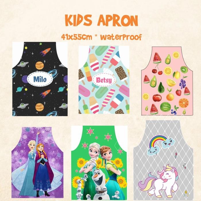 celemek anak anti air melukis/apron anak anti air