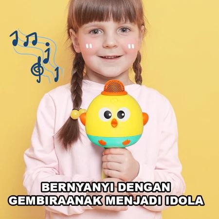 Mainan Mikrofon Anak Mikrofon Bluetooth Wireless Dengan Speaker, Mainan Karaoke Anak Perempuan