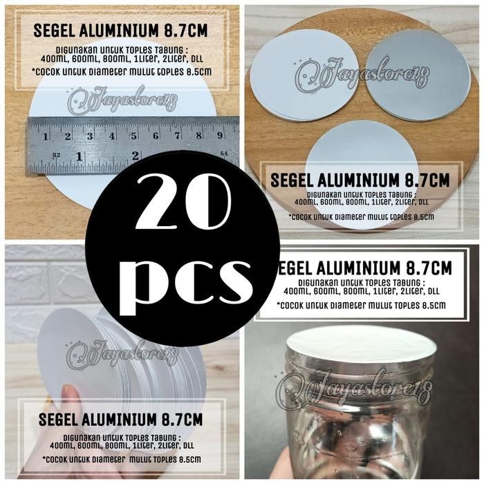 20pcs - SEGEL ALUMINIUM FOIL SEAL TOPLES TABUNG murah diameter 9cm
