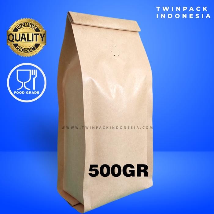 Kemasan Kopi 500 Gram Gusset Kraft Paper Packaging Kopi