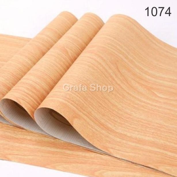 Stiker motif kayu lemari meja pintu dekorasi rumah