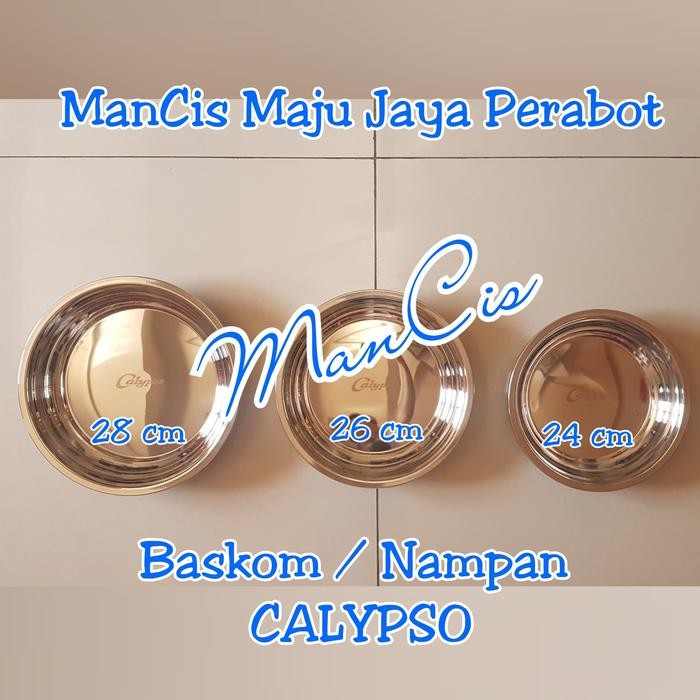 Nampan Bulat CALYPSO 28 CM Stainless Steel tebal / Wadah saji / baskom