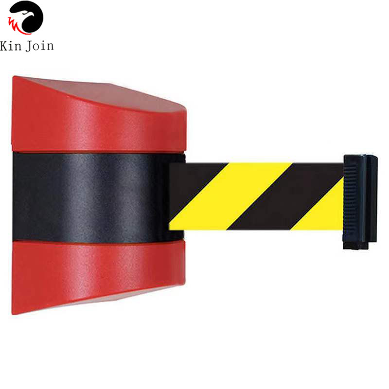 

Max 5m Belt Length Wall Amount Barrier Stanchions Retractable Stripe For Area Separation