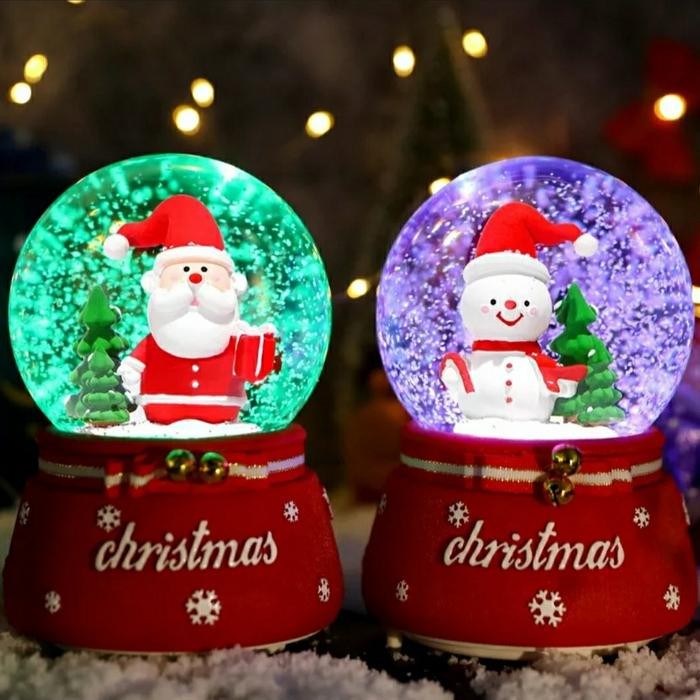 Kotak Musik Snowball Bola Salju Natal Merry Christmas