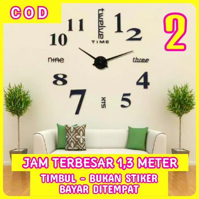 Jam Dinding Minimalis Besar Tempel Tembok