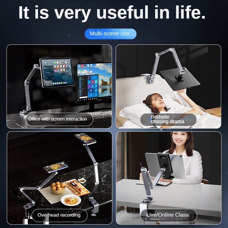 Dktop Magnetic Tablet Phone Stand Magnetic Phone Adjustable Boom Arm Stand Suitable for iPad Lazy