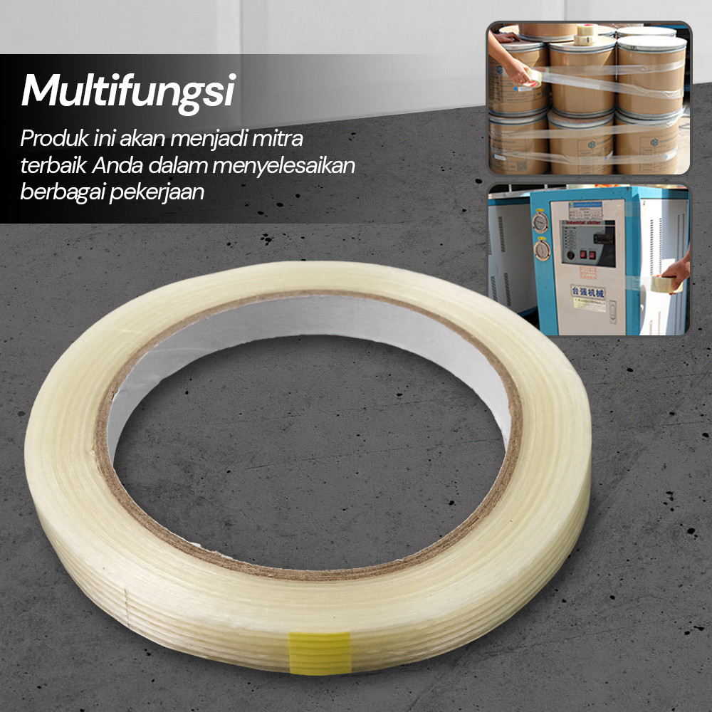 

TaffPACK Lakban Super Strong Fiber Tape Isolasi Bening 25 M