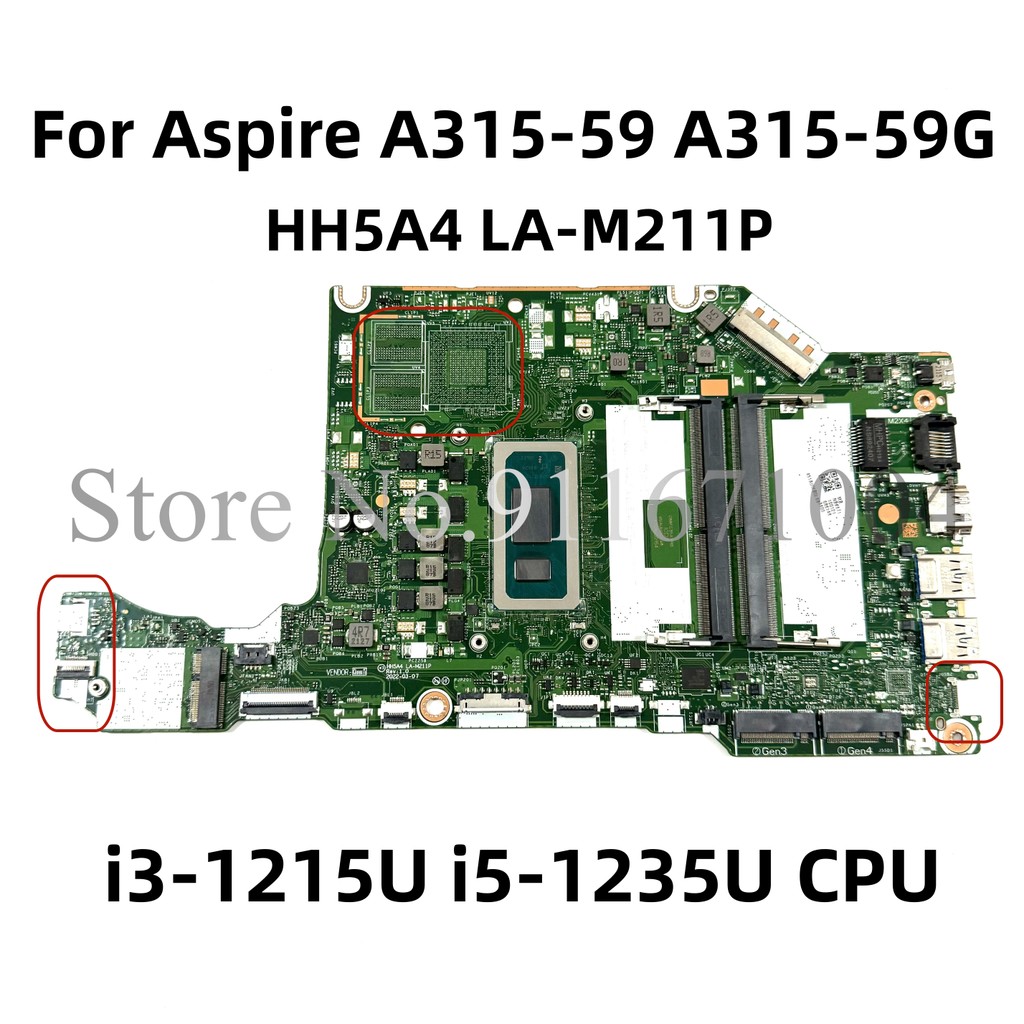 HH5A4 LA-M211P REV:1.0 Mainboard For Acer Aspire A315-59 A315-59G Laptop Motherboard With i3-1215U i
