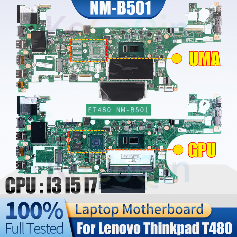 ET480 NM-B501 For LENOVO Thinkpad T480 Notebook Mainboard i3 i5 i7 7/8th Gen CPU GPU MX150 2GB 01YR3